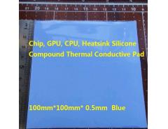 100×100mm×0.5mm Blue GPU CPU Heatsink Silicone Compound Thermal Conductive Pad