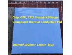 100×100mm×1.0mm Blue GPU CPU Heatsink Silicone Compound Thermal Conductive Pad