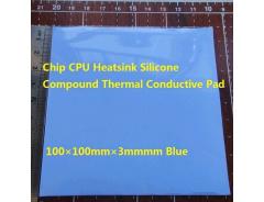 100×100mm×3.0mm Blue GPU CPU Heatsink Silicone Compound Thermal Conductive Pad